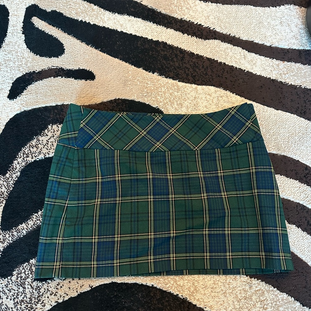Sunday Best Tartan Mini Skirt in Green and Blue